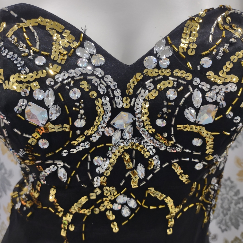 Jump Gold and Silver Embellished Strapless Bodycon Dress